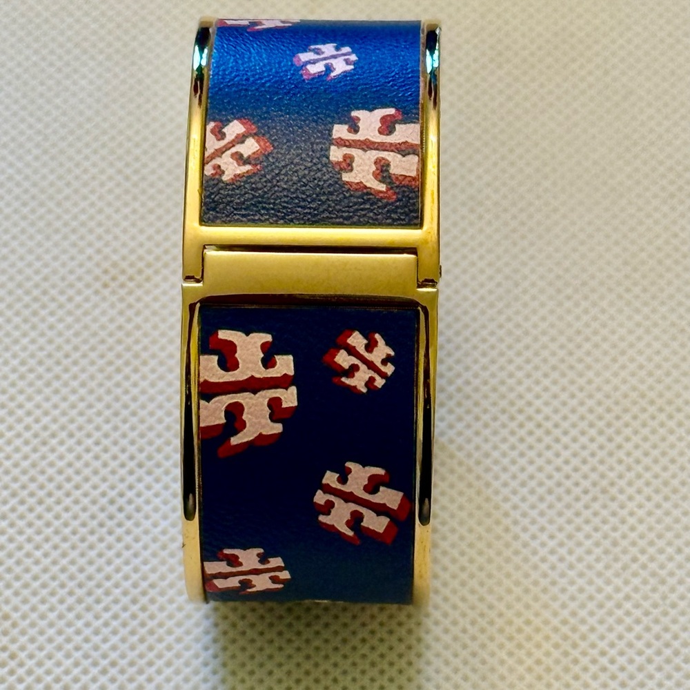 Tory Burch Gold and Blue Jewelry with Decorative Enamel - Picture 6 of 10